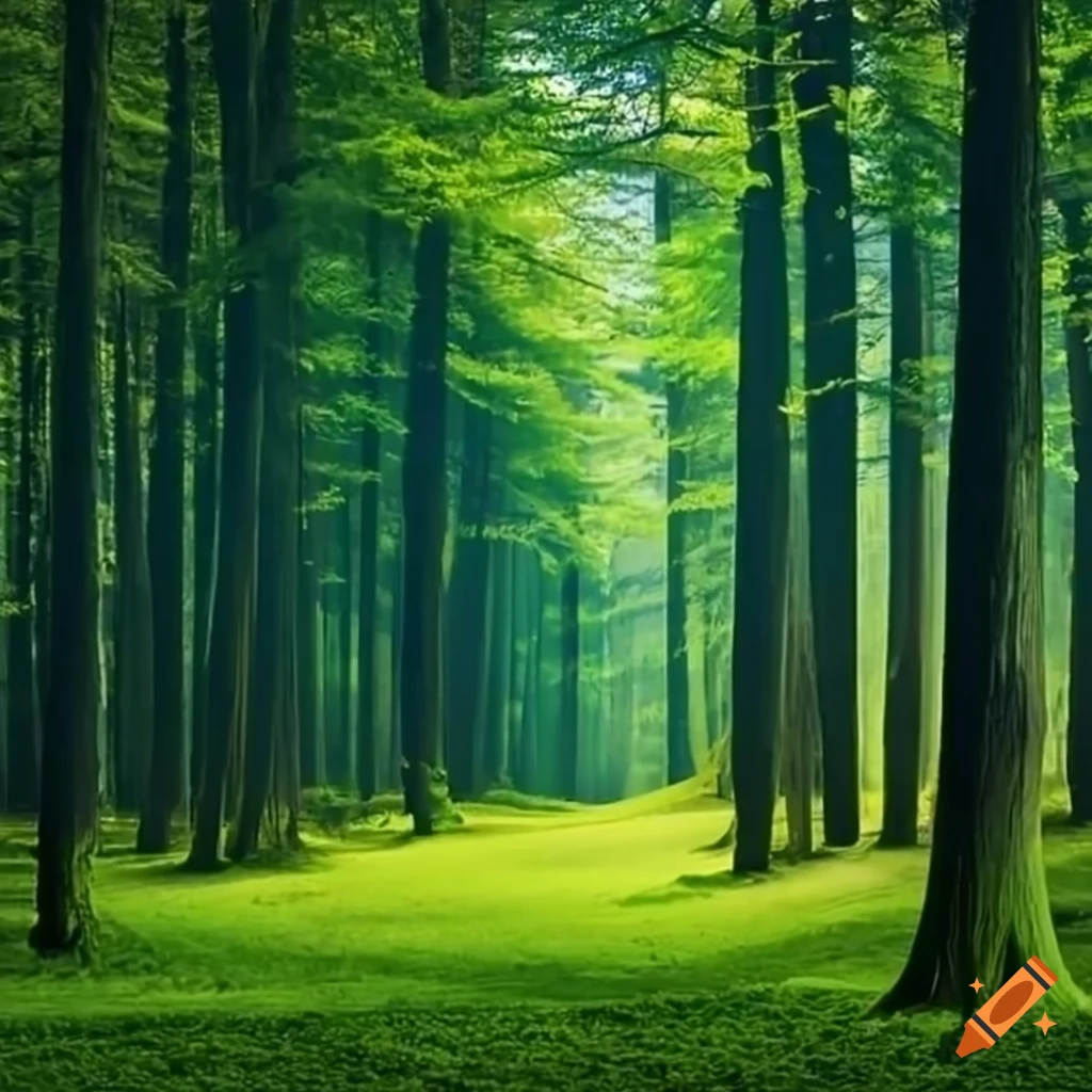 Stunning forest with a majestic opening