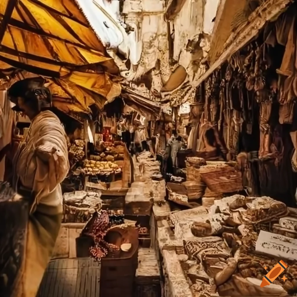 view of an ancient market in Jerusalem