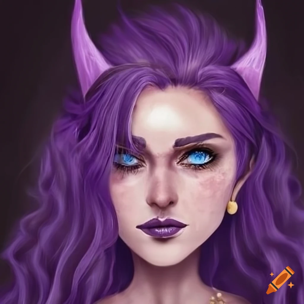 Illustration Of A Purple dressed Sorceress On Craiyon