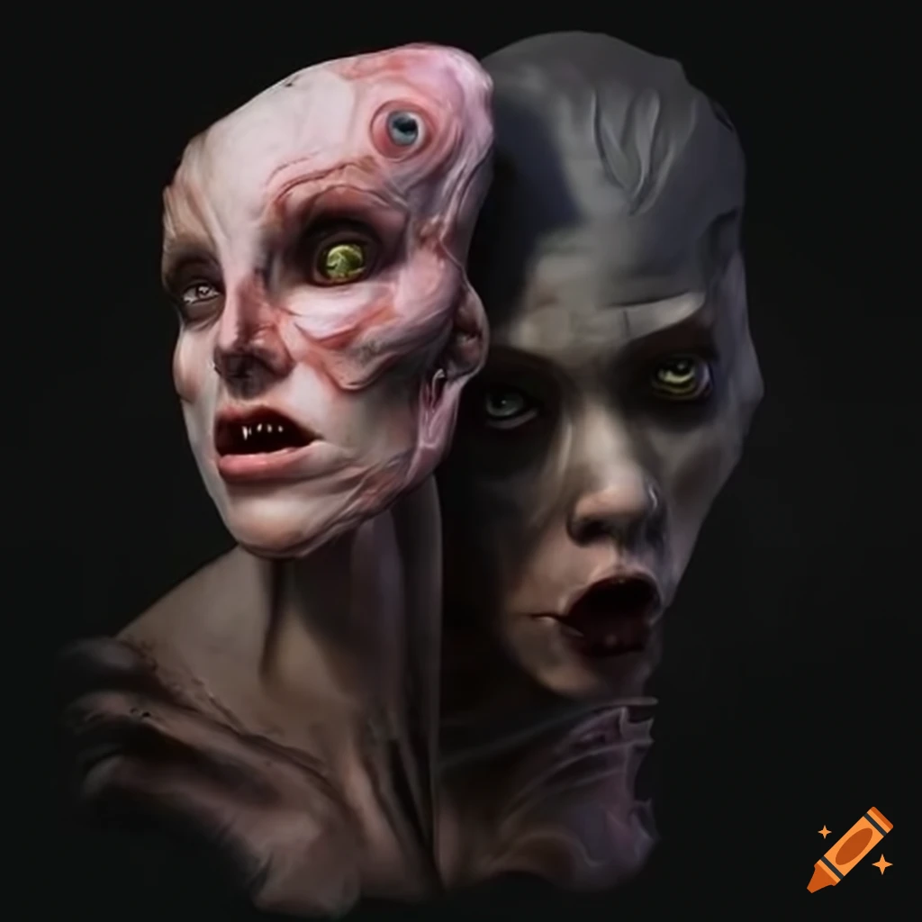 grotesque futuristic couple artwork