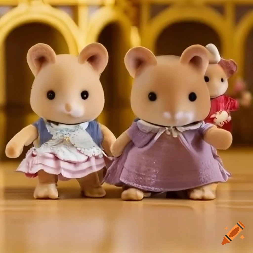Sylvanian families in a royal palace on Craiyon