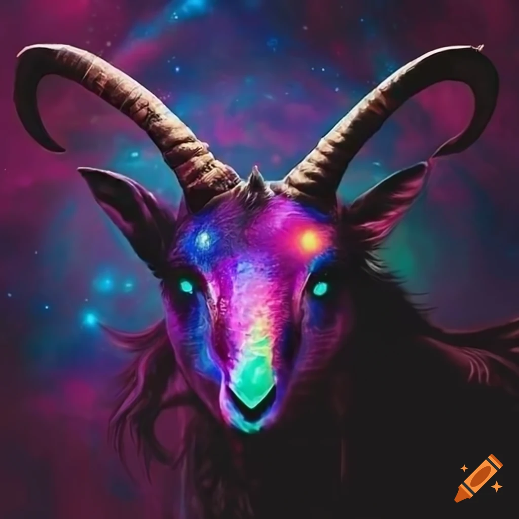 goat-wearing-a-golden-and-red-armor-wood-mask-on-craiyon