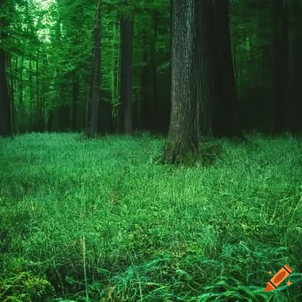 close-up of grass and weeds in a forest