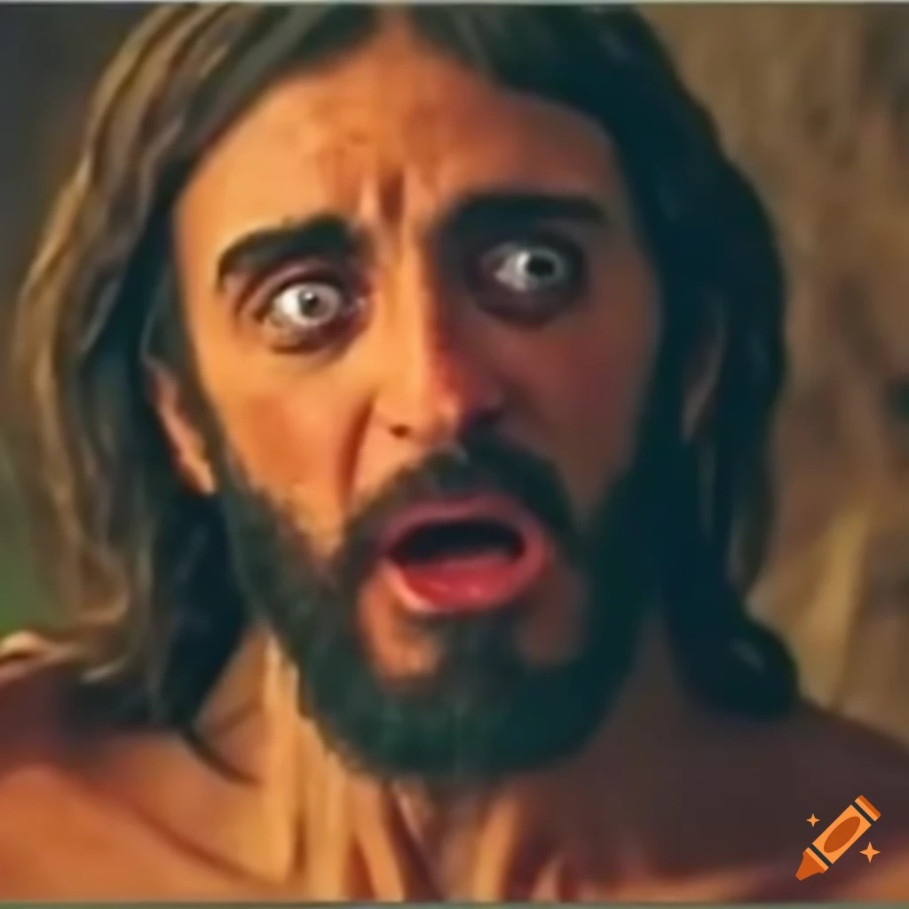 Satirical depiction of jesus and god having a disagreement on Craiyon