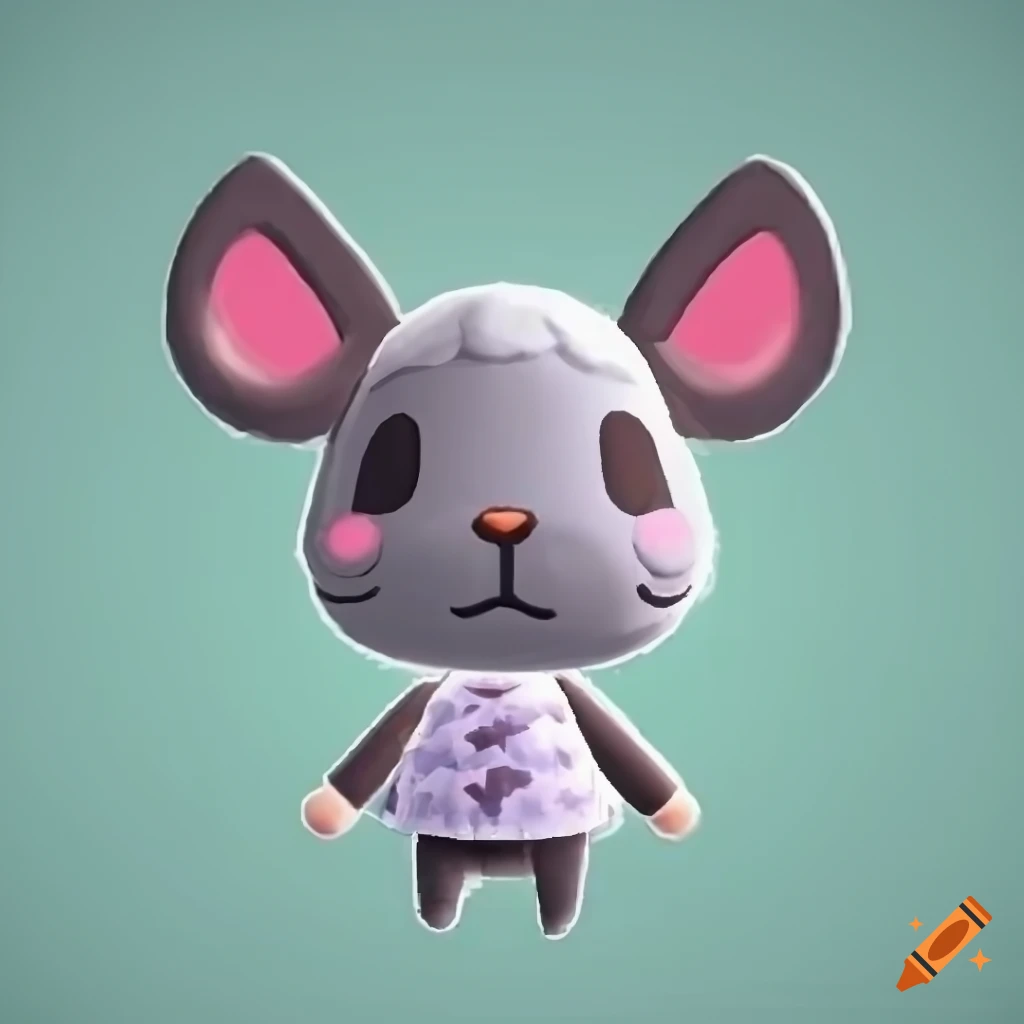 Adorable white chinchilla in animal crossing style on Craiyon