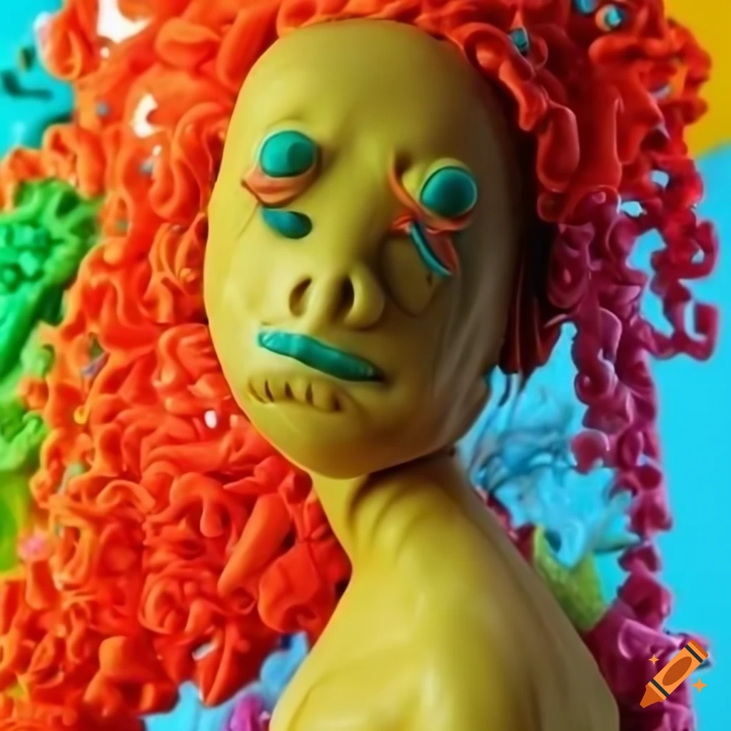 Plasticine sculpture of a paradise on Craiyon