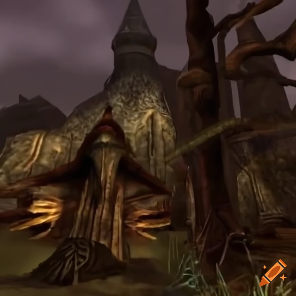 Morrowind gameplay youtube thumbnail on Craiyon