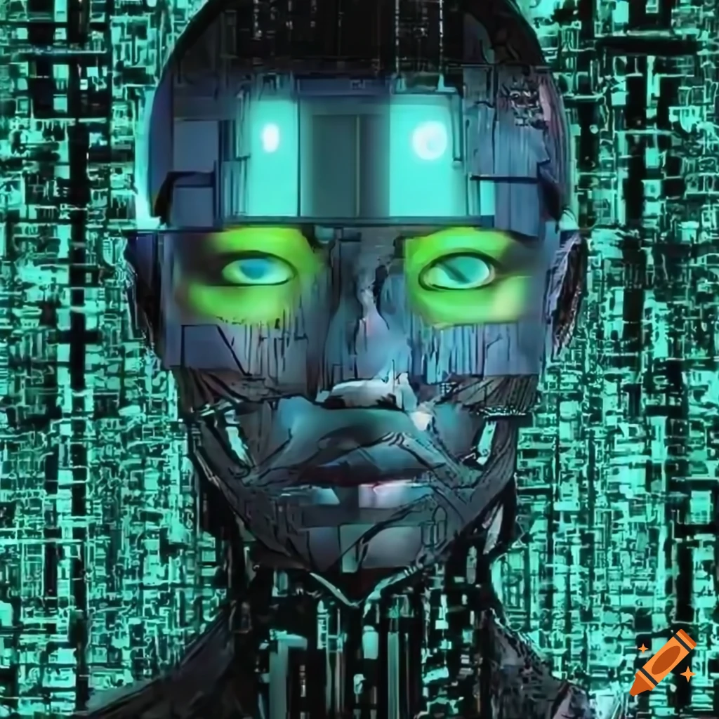 Futuristic Computer Matrix Ai Illustration