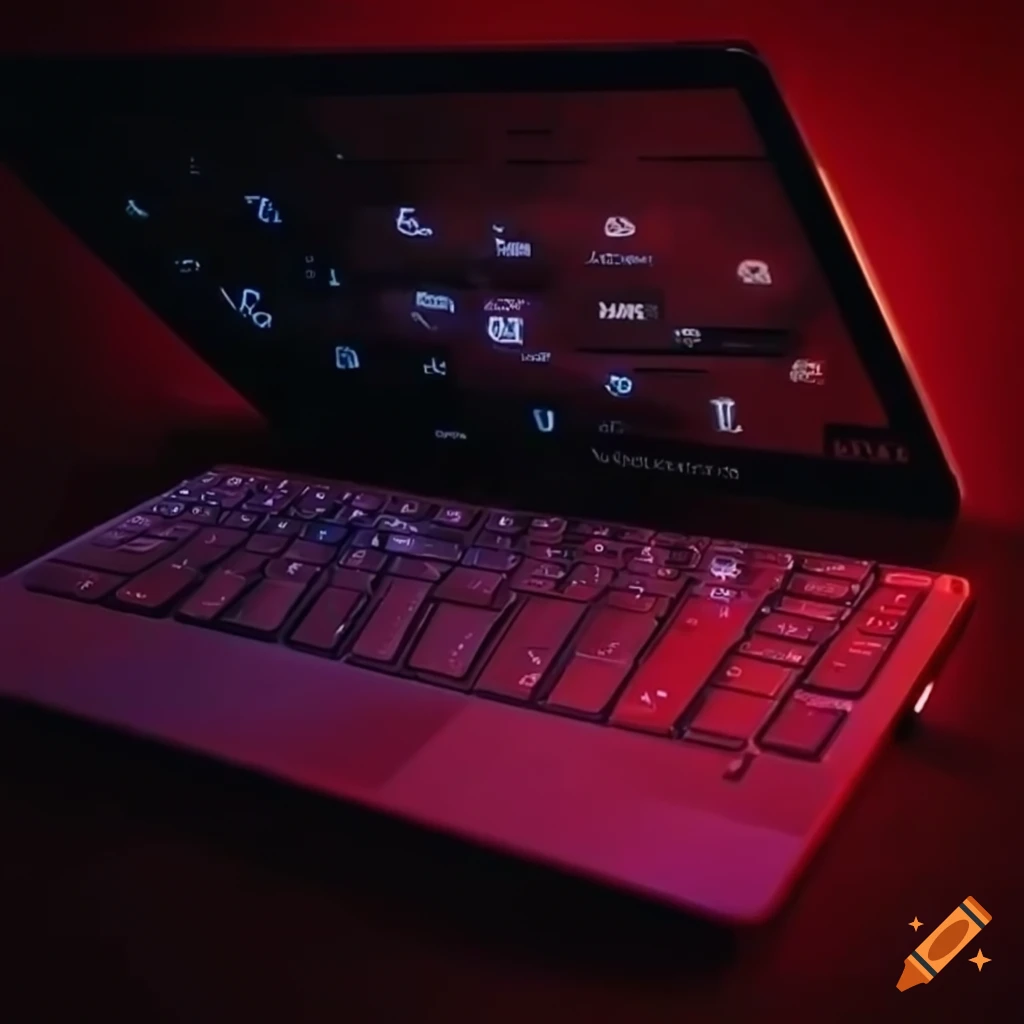 Realistic image of a molly tablet on a laptop keyboard on Craiyon