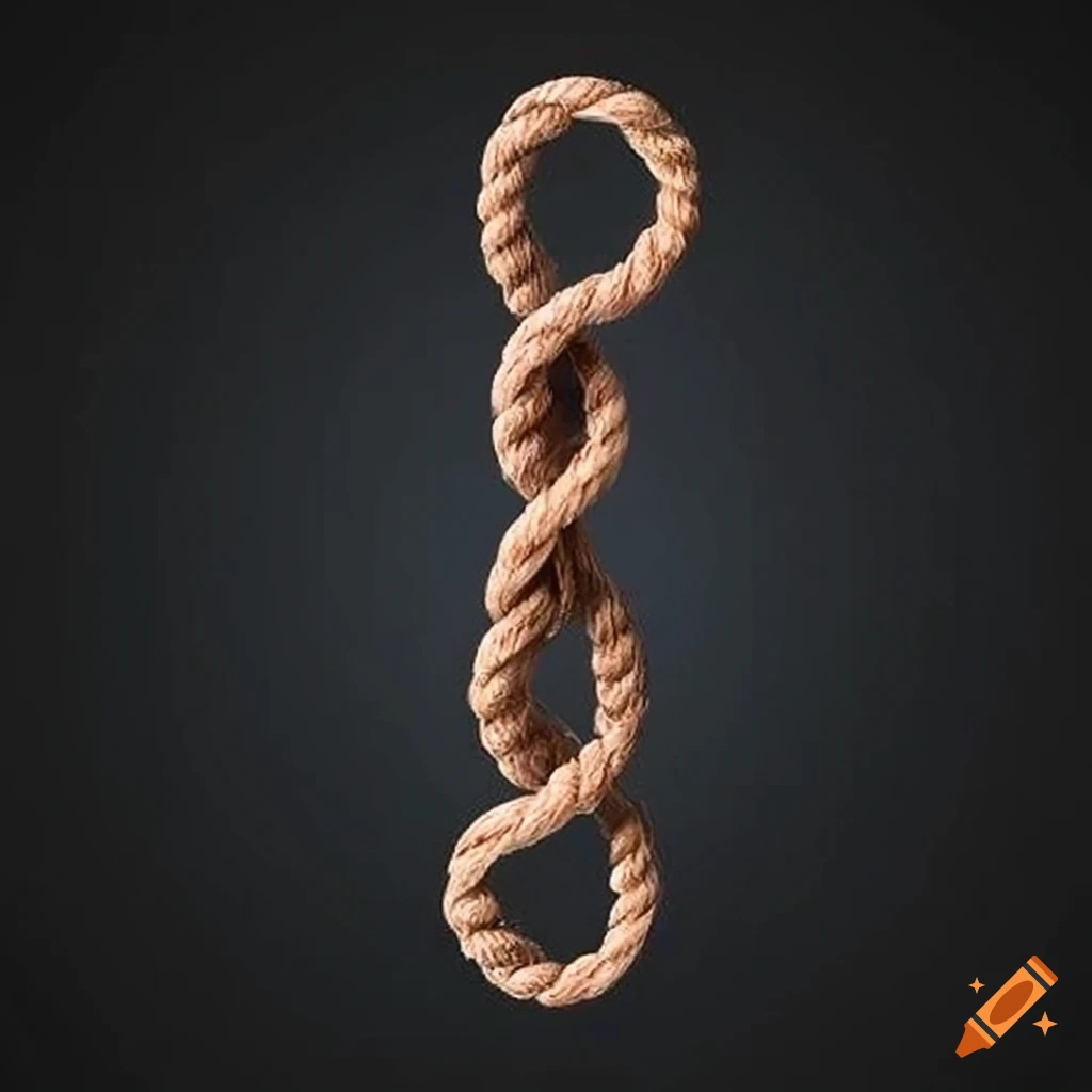 Shiny beige climbing rope on white background on Craiyon