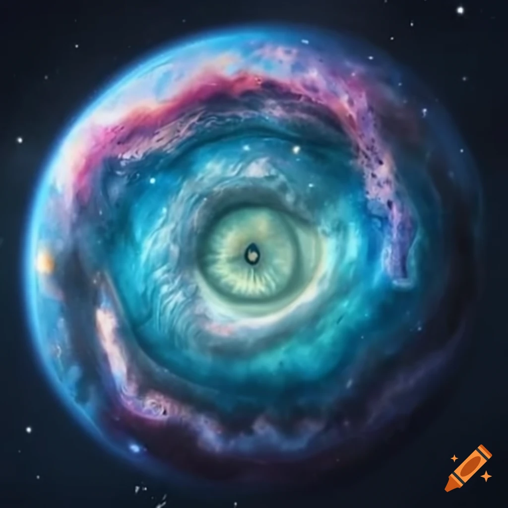 Artistic interpretation of an eye resembling the universe