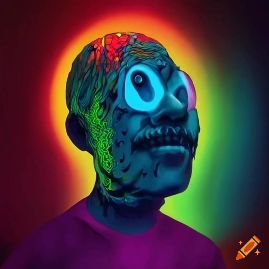 trippy and colorful character design