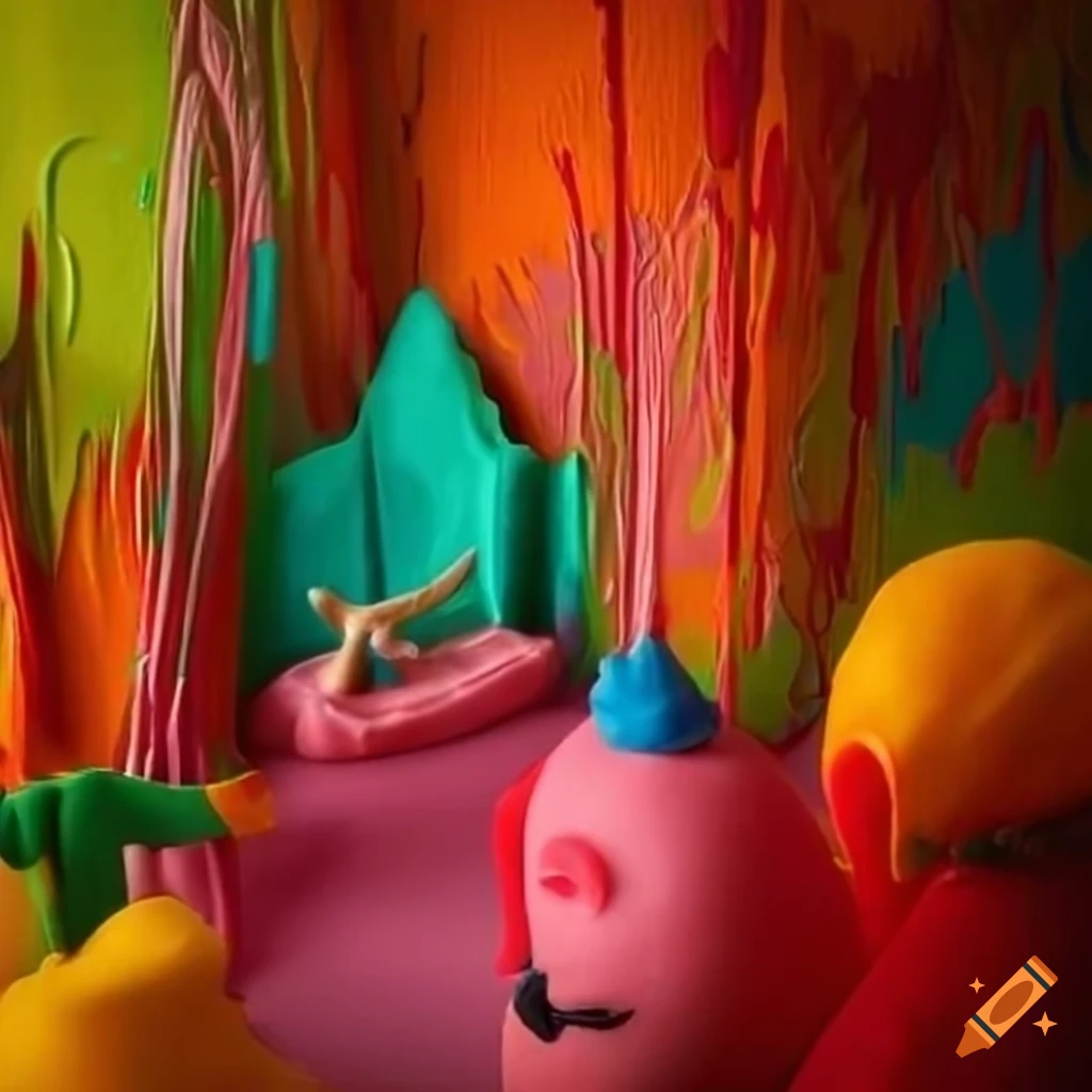 Plasticine sculpture of a paradise