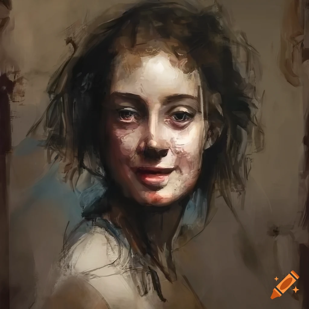 Portrait of a smiling woman with messy hair