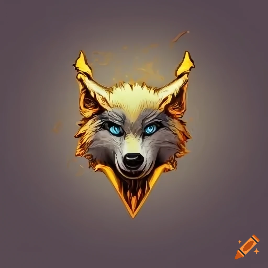 golden-and-black-wolf-gaming-logo