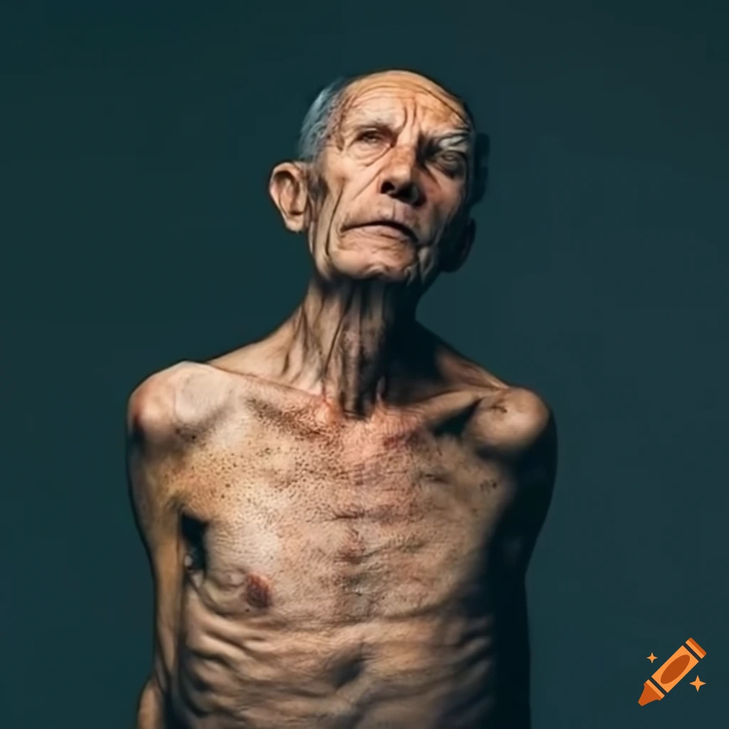 Portrait Of A Skinny Elderly Man With Visible Veins On Craiyon