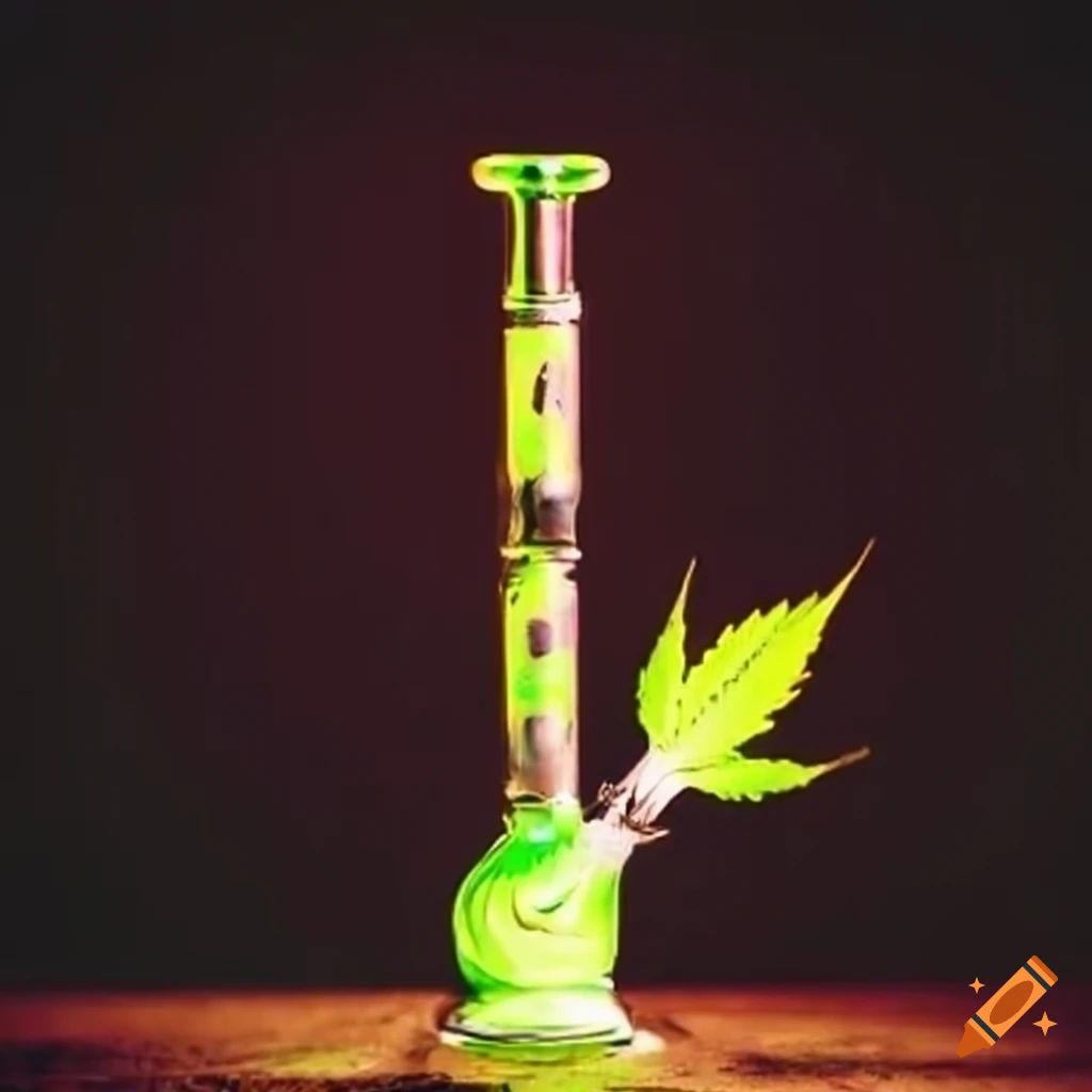 Icon of marijuana leaf and bong on Craiyon