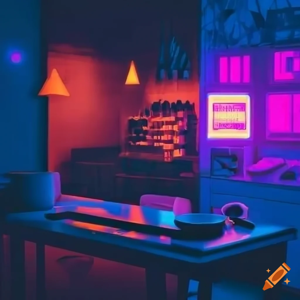 gamer-in-a-coffee-shop-with-neon-lights-on-craiyon