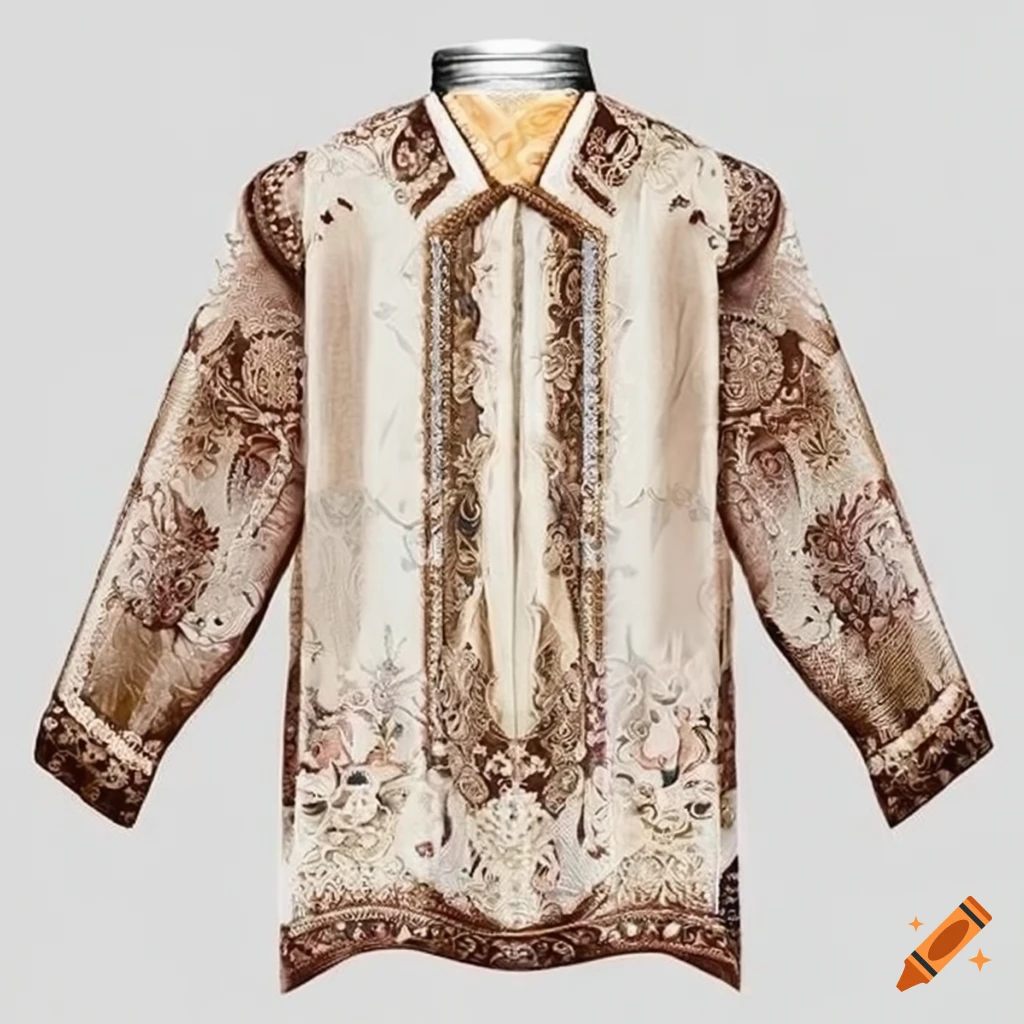 Intricately embroidered barong tagalog on Craiyon
