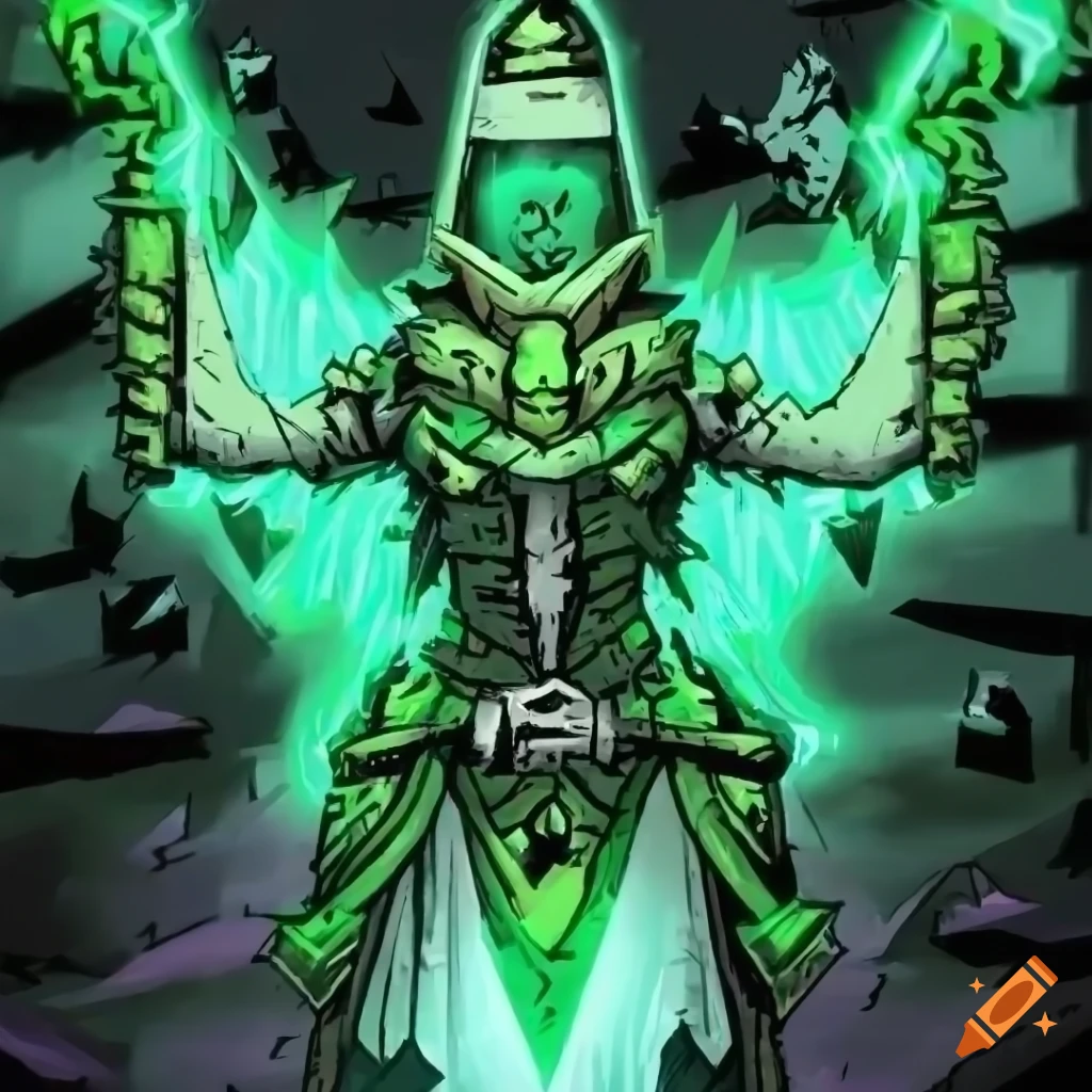 Hierophant green in darkest dungeon style on Craiyon