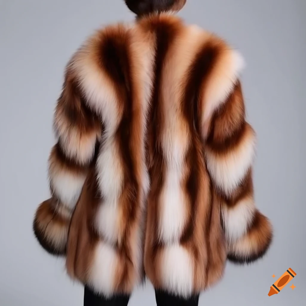 Stylish zebra print fur coat on Craiyon