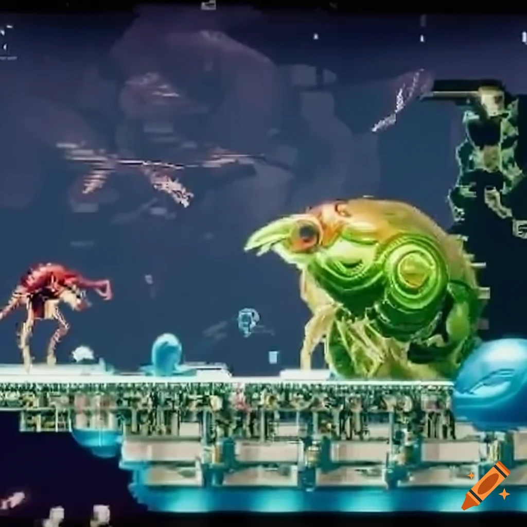 sprites of creatures from Metroid Dread game