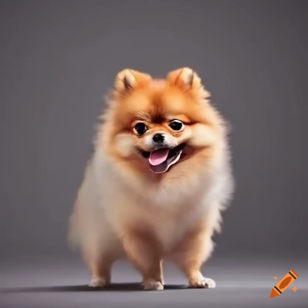 Cute pomeranian dog dancing