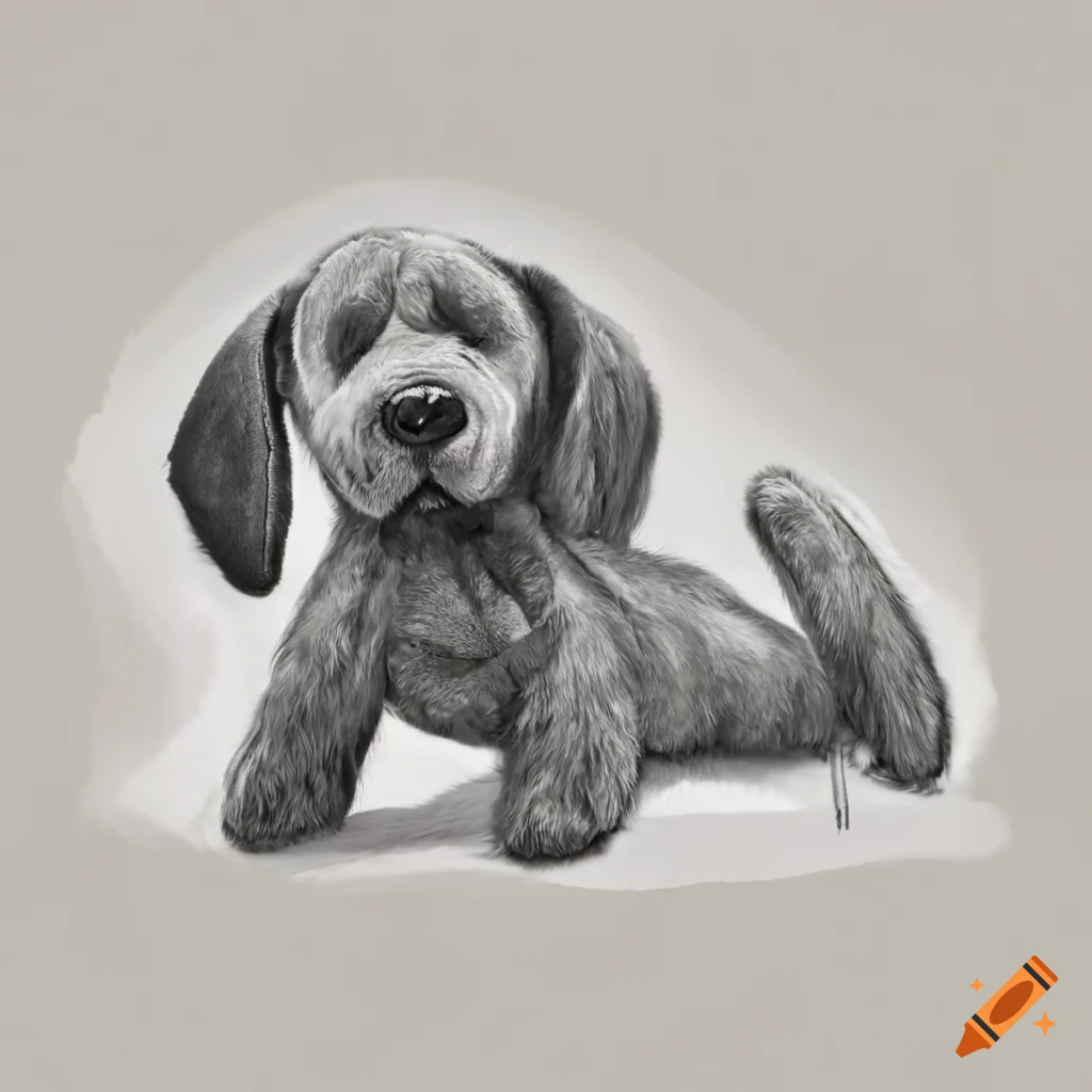 Cute stuffed animal dog