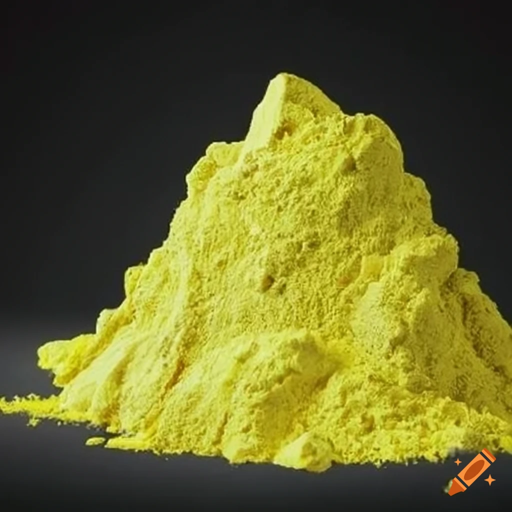 Sulfur crumbling into powder