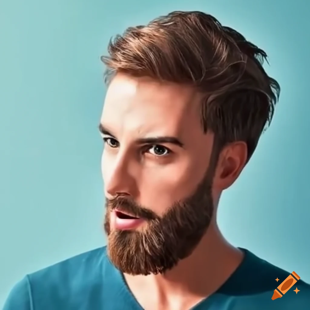 portrait of a bearded engineer working on a computer