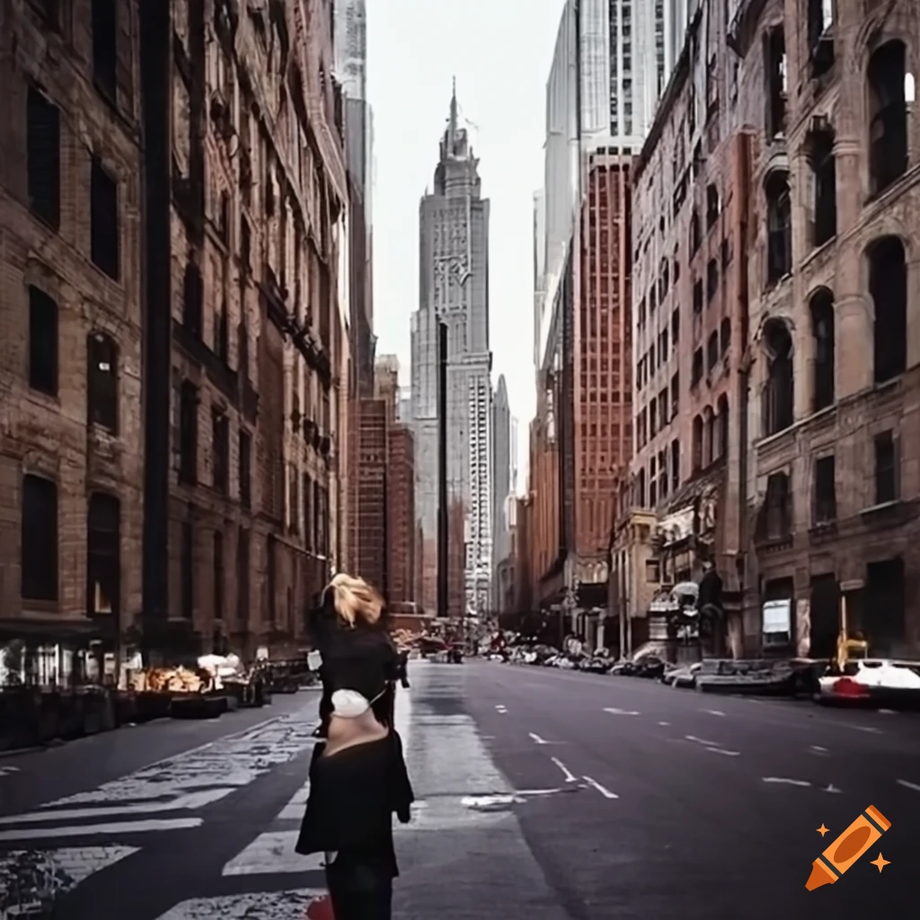 Woman walking in new york city on Craiyon