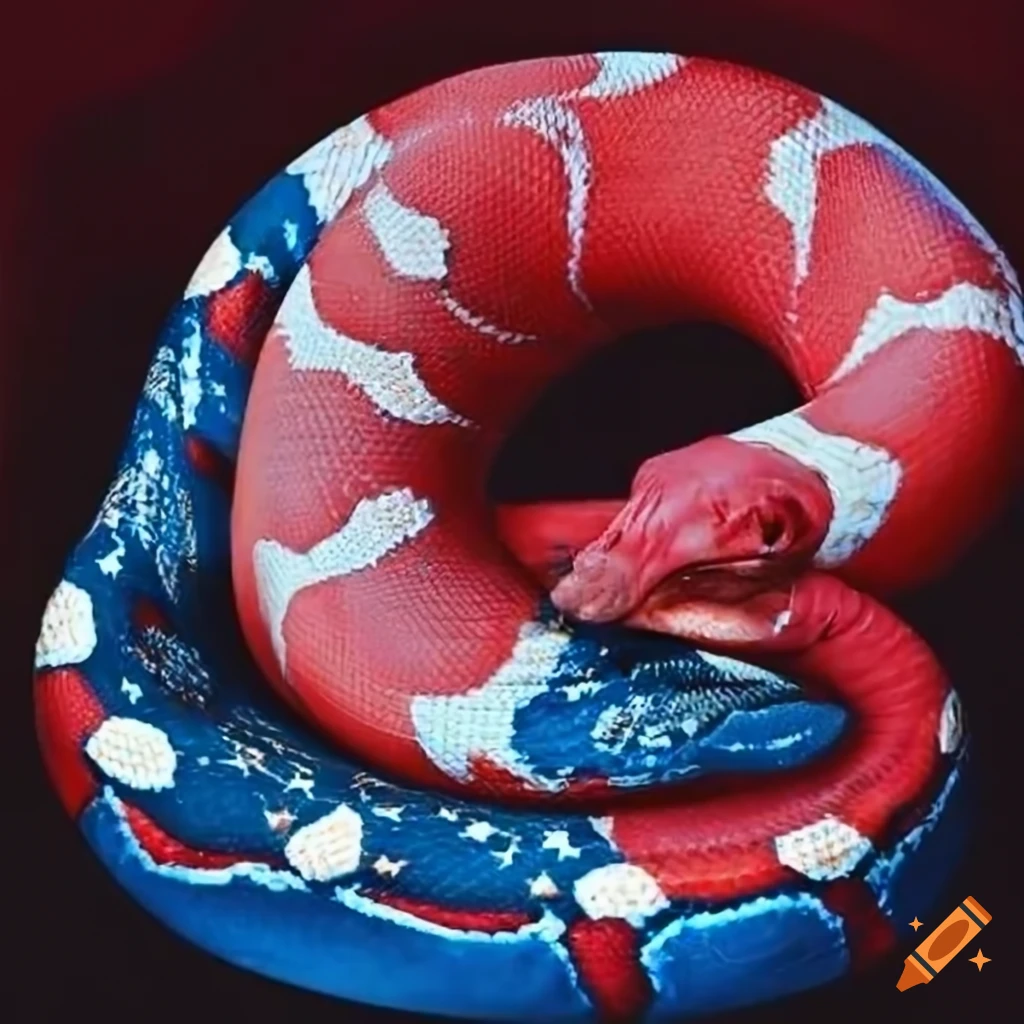 3d snake with striking red and black colors on Craiyon