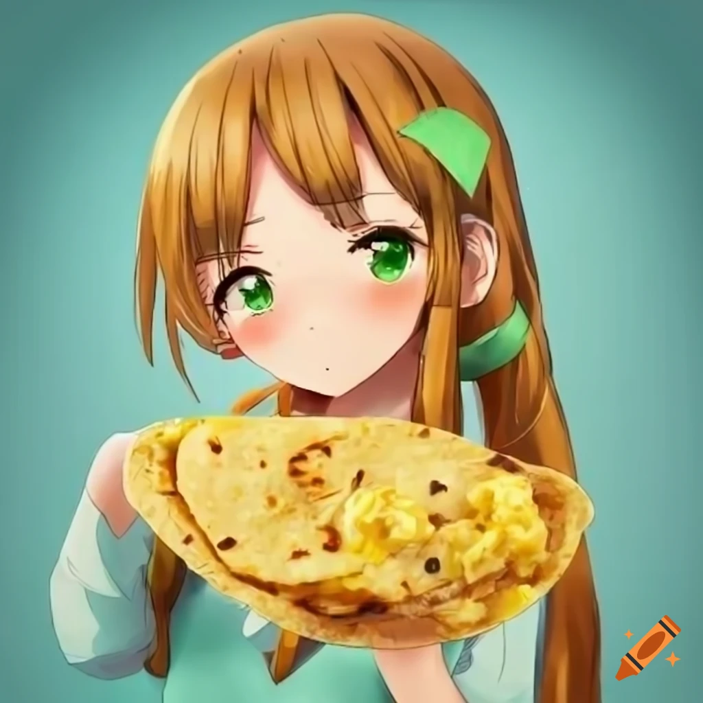 Cute anime girl surrounded by cheese on Craiyon