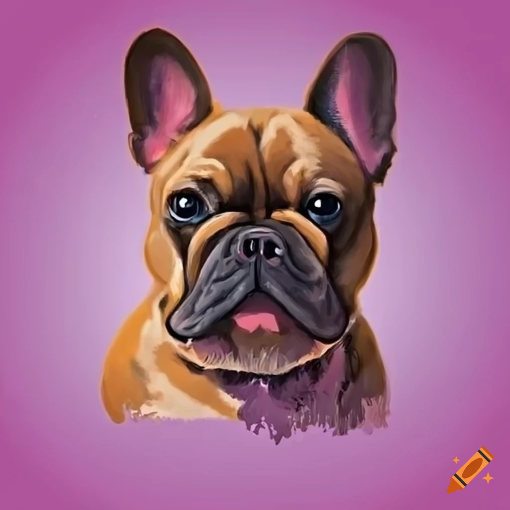 Artistic drawing of a french bulldog