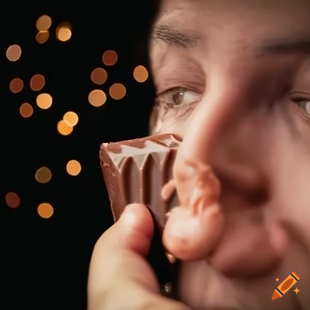 Chocolate tears flowing from a man's eyes on Craiyon