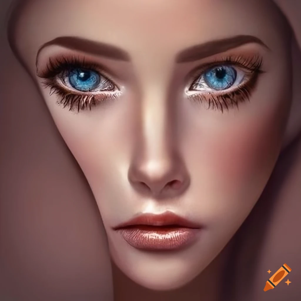 Close-up of a beautiful girl's eyes on Craiyon