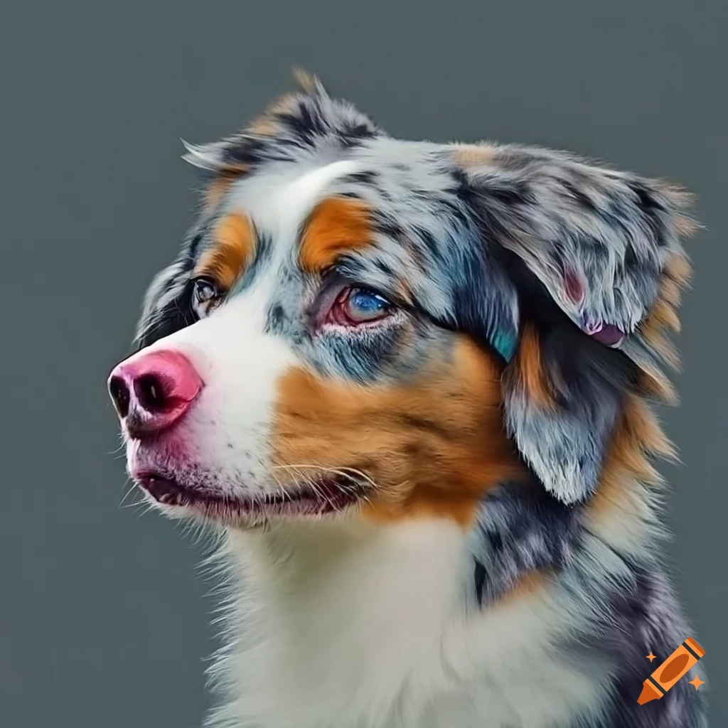 side view of an Australian shepherd with closed mouth