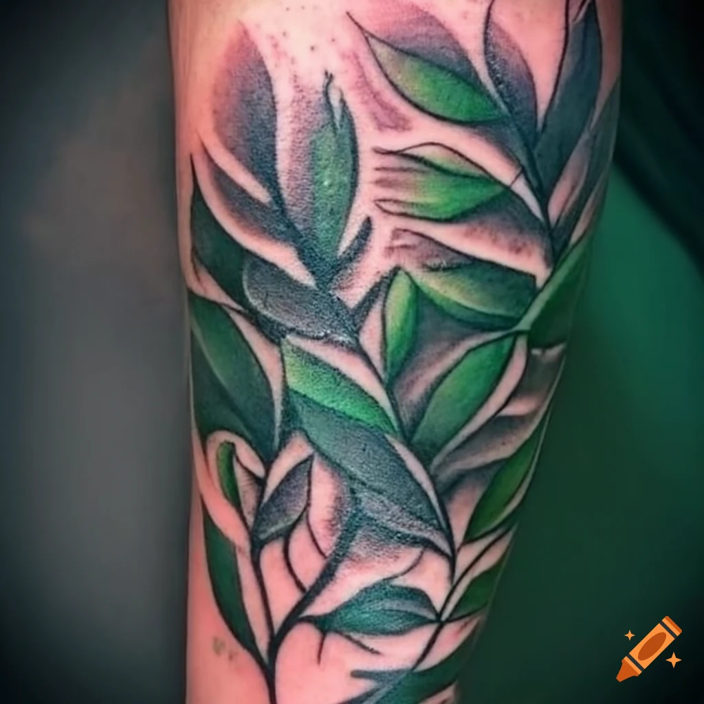 Luxury Flower with leaves Tattoo design Template | PosterMyWall