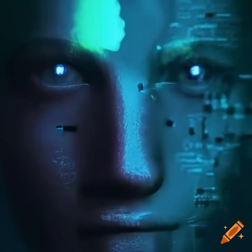Realistic portrait of a computer ai on Craiyon