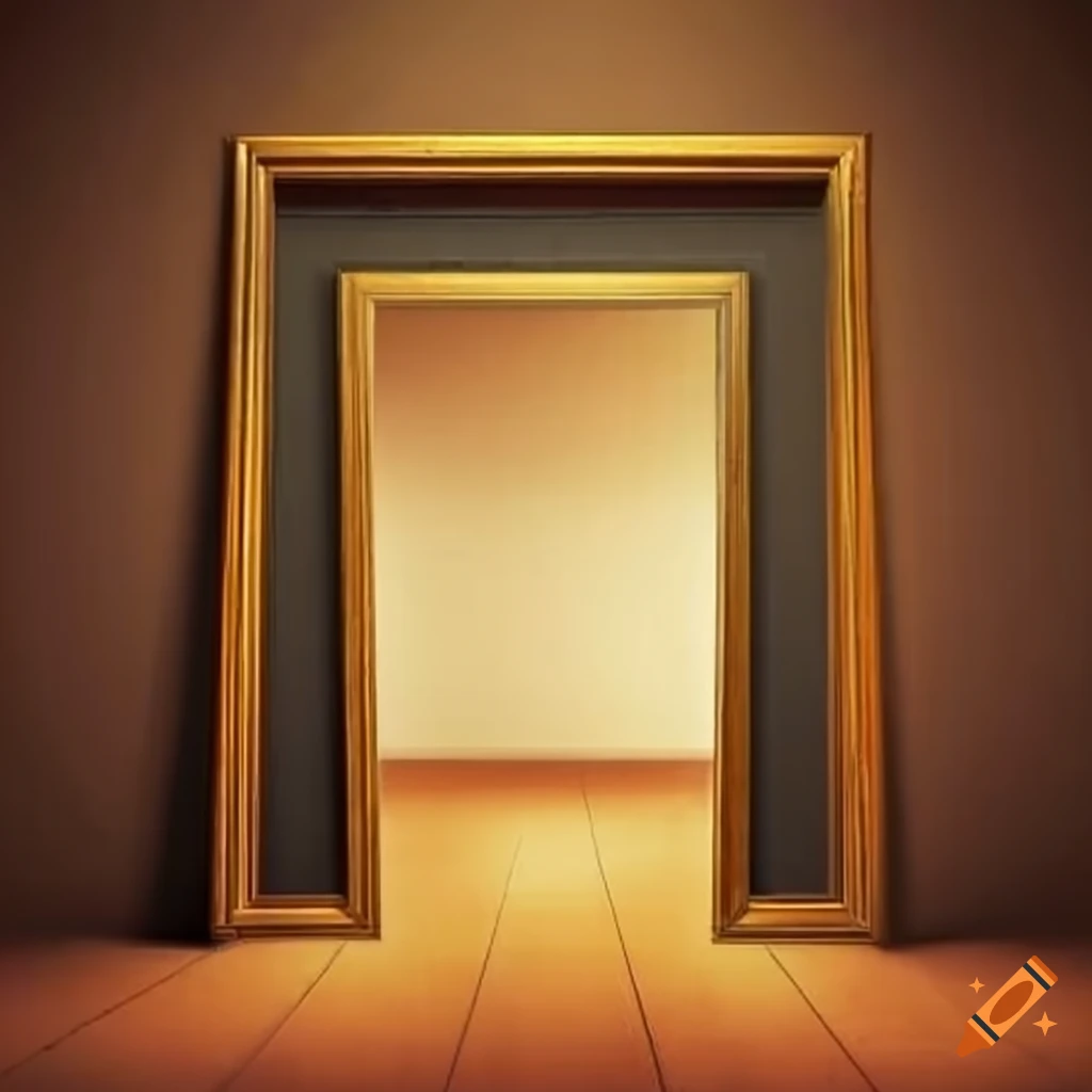 Hall with empty frames for artwork on Craiyon