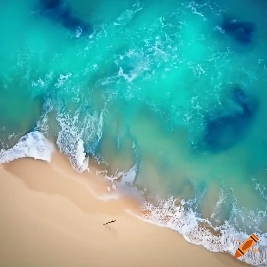 aerial view of a realistic sea shore