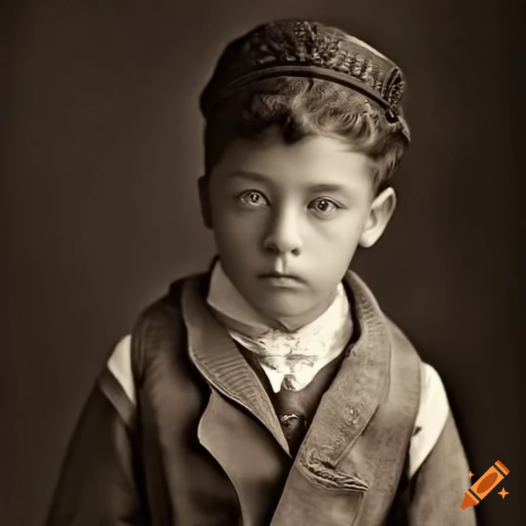 portrait of a young boy in Victorian era attire