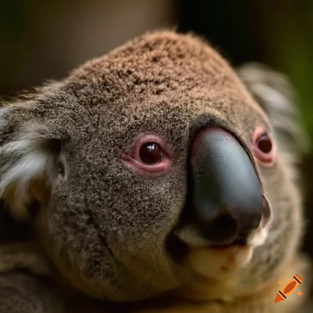funny koala with a smooth brain