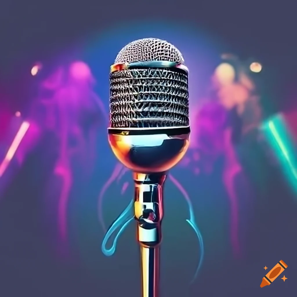 karaoke microphone on stage
