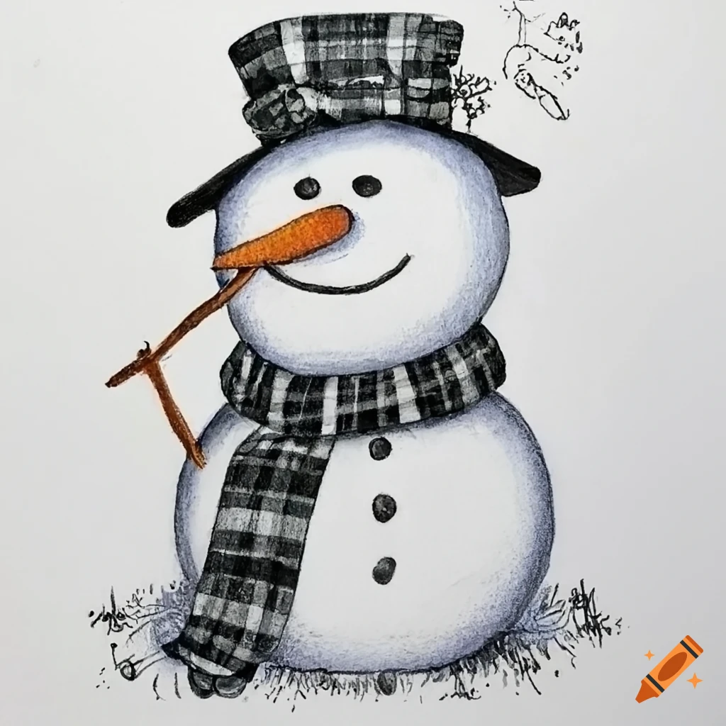 Christmas Snowman Drawing Winter Wish, Cartoon snowman, cartoon Character,  wish, winter png | PNGWing
