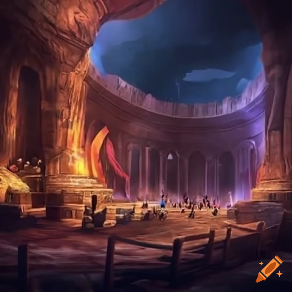 image of an ancient arena in a video game