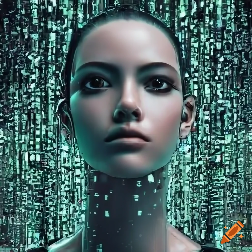 Futuristic Ai Face Illustration On Craiyon
