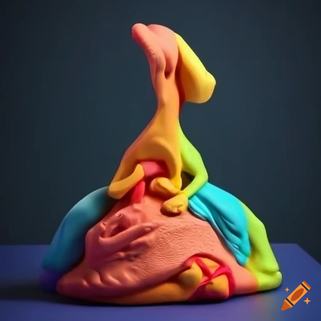 Plasticine sculpture of a paradise on Craiyon