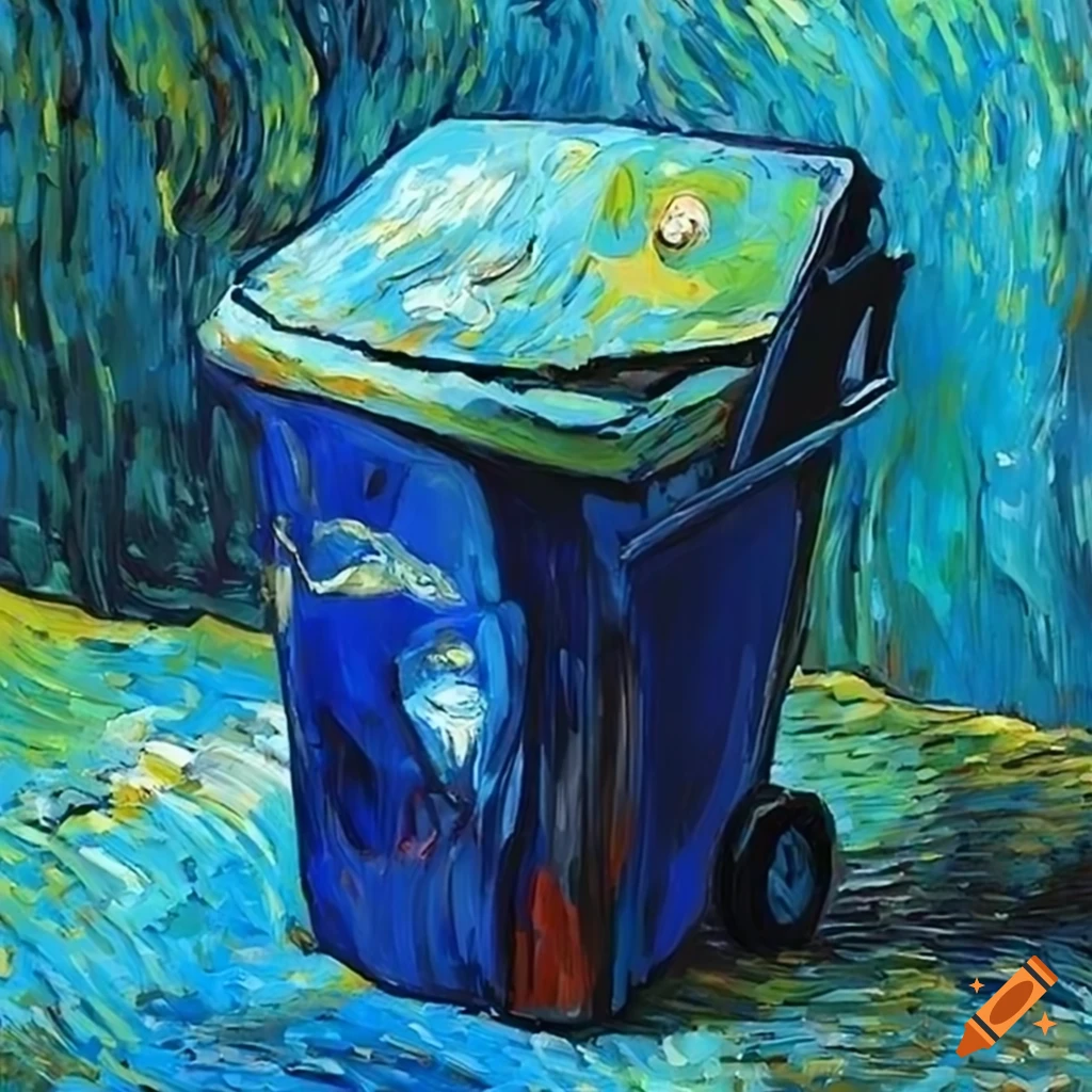 Vangoghstyle painting of a garbage bin on Craiyon