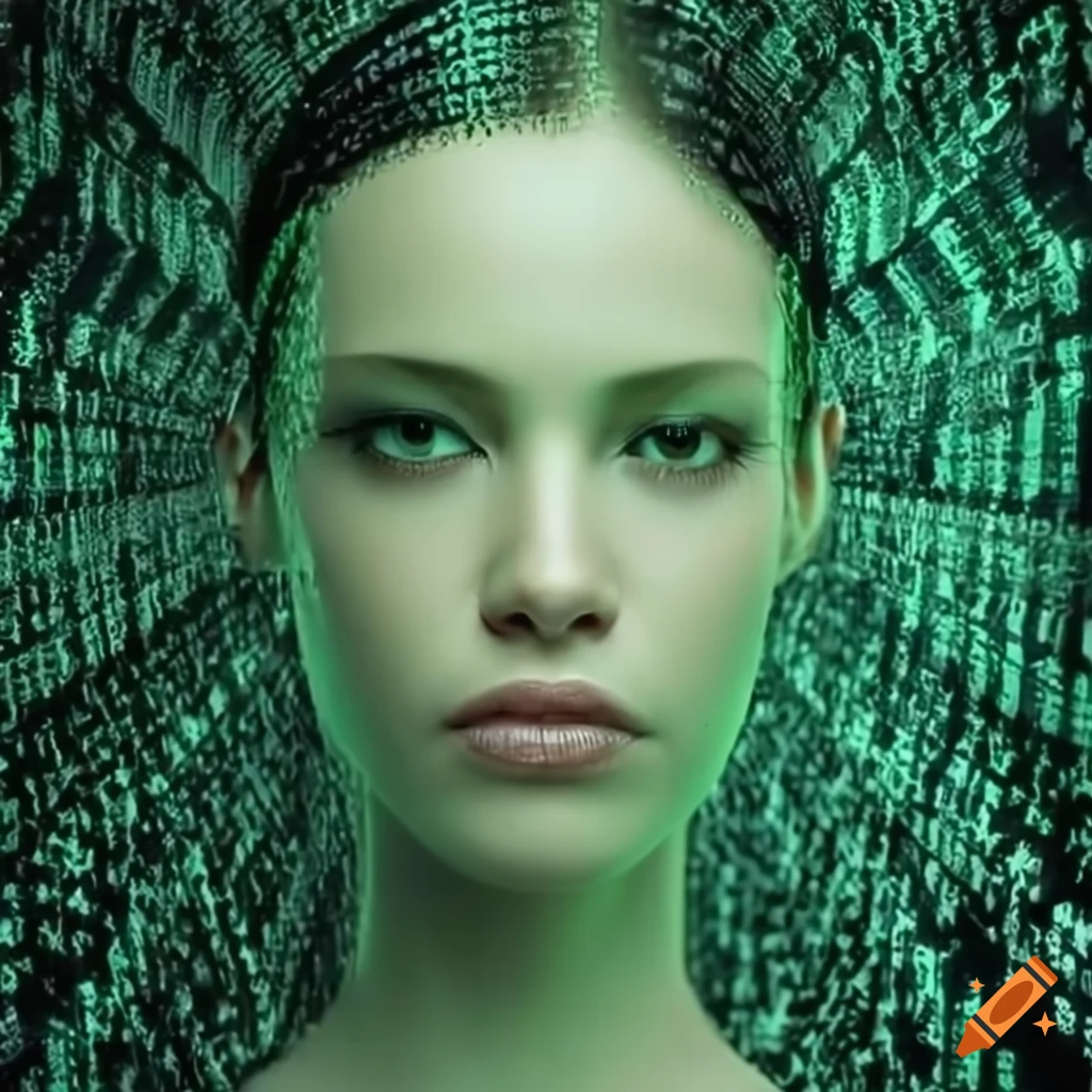 Artwork of a female ai looking at viewer on Craiyon